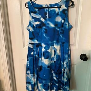 Calvin Klein Vibrant Blue and White Dress